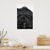 Tryfyn Mountain Print Snowdonia National Park B&W ポスター (キッチン)