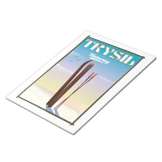 Trysil Norway，ノルウェーのスキー旅行ポスター ノートパッド (アングル)