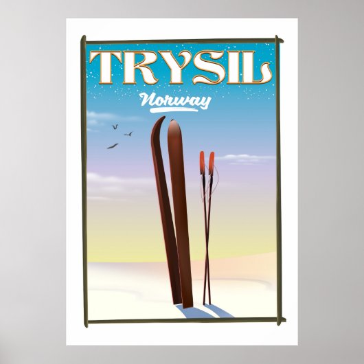 Trysil Norway，ノルウェーのスキー旅行ポスター ポスター (正面)