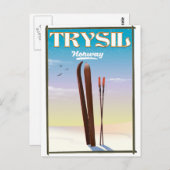 Trysil Norway,ノルウェーのスキー旅行ポスター ポストカード (正面/裏面)