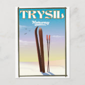 Trysil Norway，ノルウェーのスキー旅行ポスター ポストカード (正面)