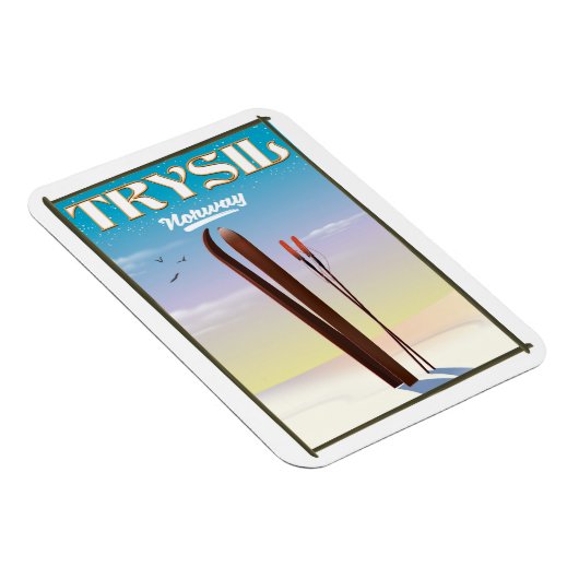 Trysil Norway，ノルウェーのスキー旅行ポスター マグネット (右側)