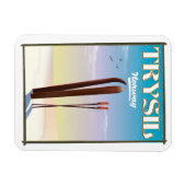 Trysil Norway，ノルウェーのスキー旅行ポスター マグネット (横)