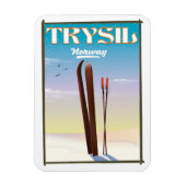 Trysil Norway，ノルウェーのスキー旅行ポスター マグネット (縦)