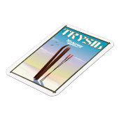 Trysil Norway，ノルウェーのスキー旅行ポスター マグネット (左側)