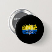 Tryzub Stand United With Ukraine Trident Ukrainian 缶バッジ (正面&裏面)