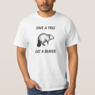 ts23は、木を、食べますビーバーを救います tシャツ