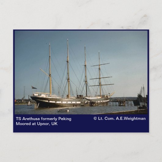 TS Arethusaは以前Peking Moated at Upnor, UK ポストカード (正面)