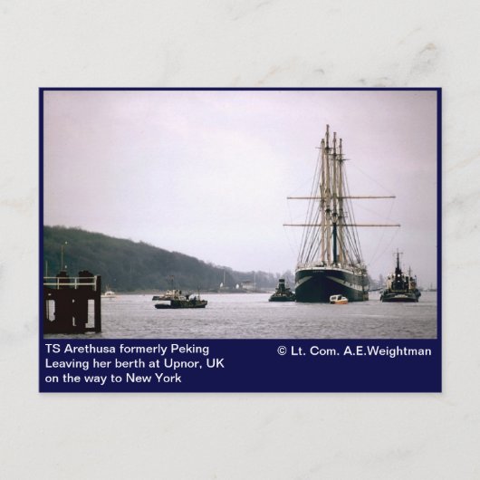 TS Arethusaは以前Peking's 離れ彼女のバース ポストカード (正面)