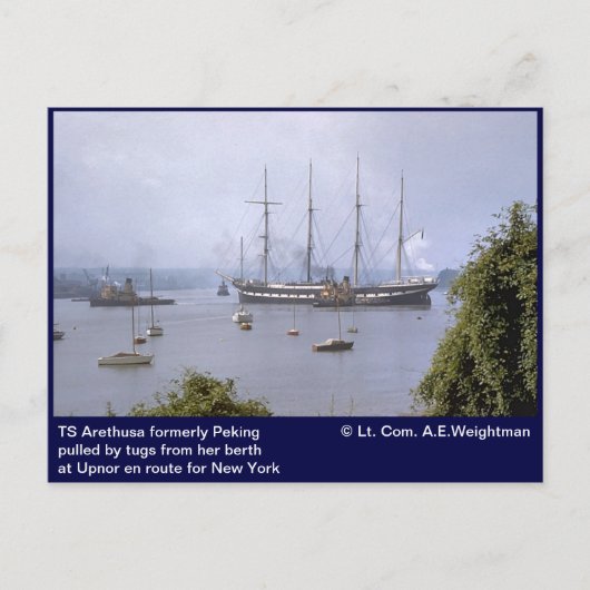 TS Arethusa以前Peking, Upnor ポストカード (正面)