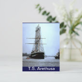 TS Arethusa離れ、Upnor ポストカード (スタンド正面)