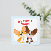 t's Pawty Time Corgi Birthday 招待状 (スタンド正面)