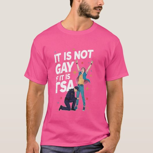 TSAならゲイじゃない 面白いセキュリティ 航空会社 Tシャツ (正面)