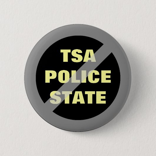 TSAの警察国家ボタン無し 缶バッジ (正面)