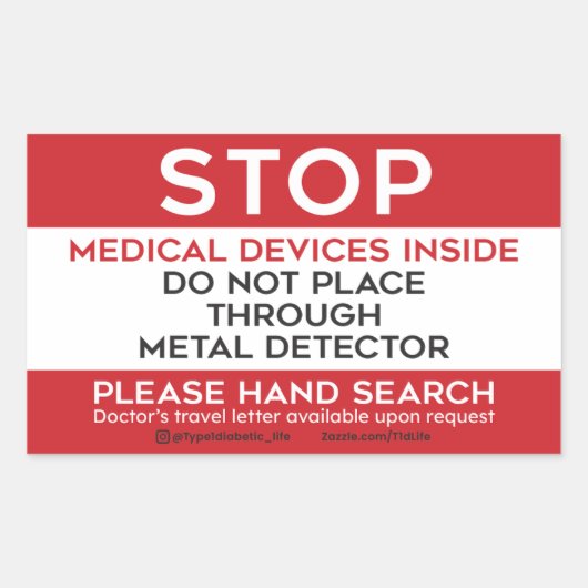 TSA医療機器 長方形シール (正面)