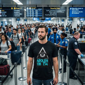 TSA廃止 Tee セキュリティ・シアターに反対 Tシャツ