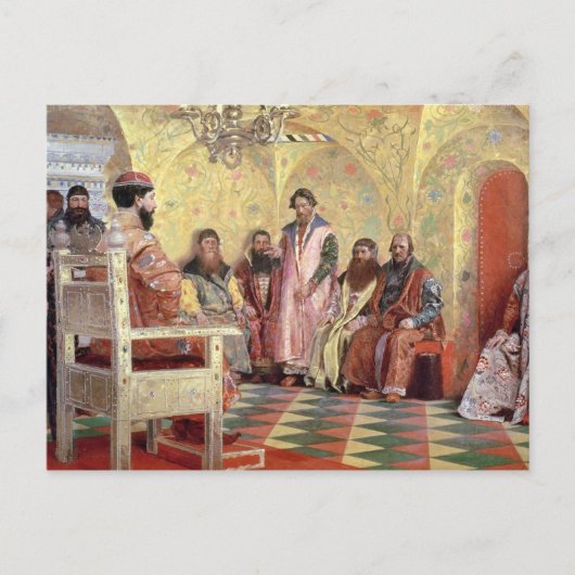 Tsar Mikhail FyodorovichとBoyars ポストカード (正面)