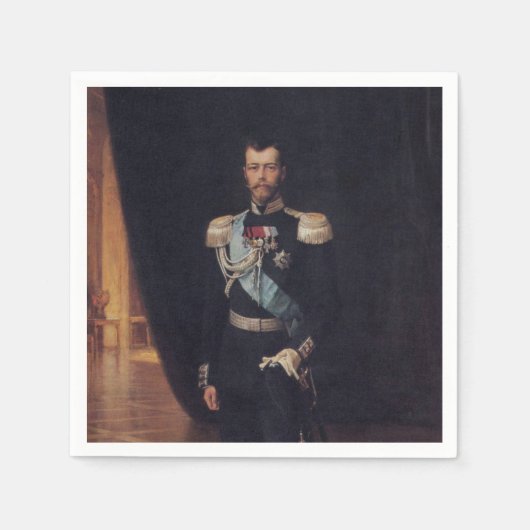 Tsar Nicholas IIのポートレート(Albert Edelfelt著) スタンダードカクテルナプキン (正面)