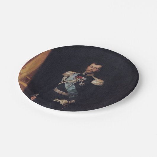 Tsar Nicholas IIのポートレート（Albert Edelfelt著） ペーパープレート (アングル)