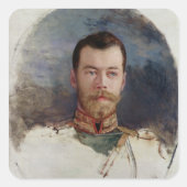 Tsar Nicholas II 1898のポートレートのための勉強 スクエアシール (正面)