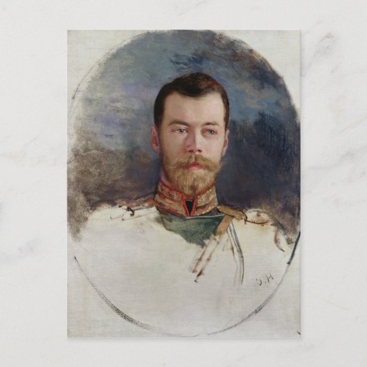 Tsar Nicholas II 1898のポートレートのための勉強 ポストカード (正面)