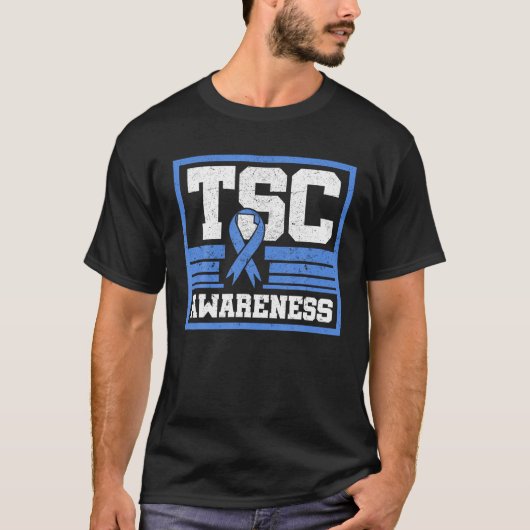 TSC認識度結節性硬化複合体ブルーリブ Tシャツ (正面)