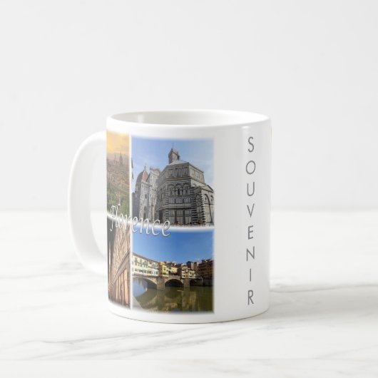 TSC033フィレンツェ、モザイク、トスカーナ コーヒーマグカップ (正面左)