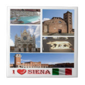 TSC037 SIENA I Love, Mosaic, Tuscany, タイル (正面)