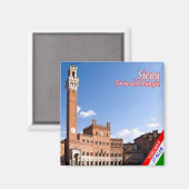 TSC046 SIENA, Torre del Mangia, Tuscany,冷蔵庫 マグネット (正面/裏面)