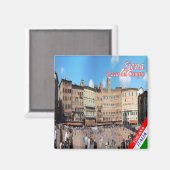 TSC053 SIENA, Piazza del Campo, Tuscany,冷蔵庫 マグネット (正面/裏面)