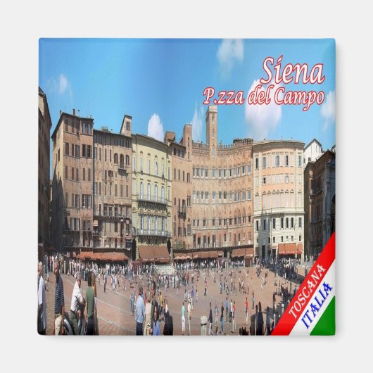 TSC053 SIENA, Piazza del Campo, Tuscany,冷蔵庫 マグネット (正面)
