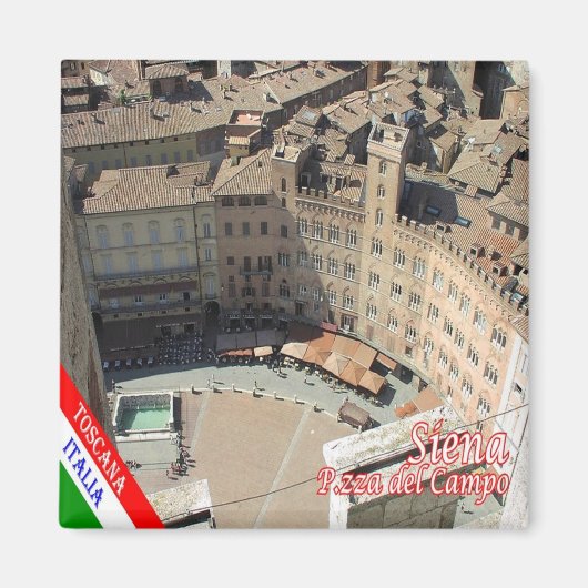 TSC054 SIENA Piazza del Campo, Tuscany,冷蔵庫 マグネット (正面)
