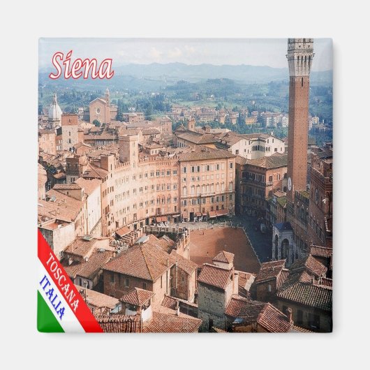 TSC055 SIENA - Piazza Del Campo - Tuscany -冷蔵庫 マグネット (正面)