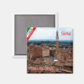 TSC056 SIENA, Piazza del Campo, Tuscany,冷蔵庫 マグネット (正面/裏面)
