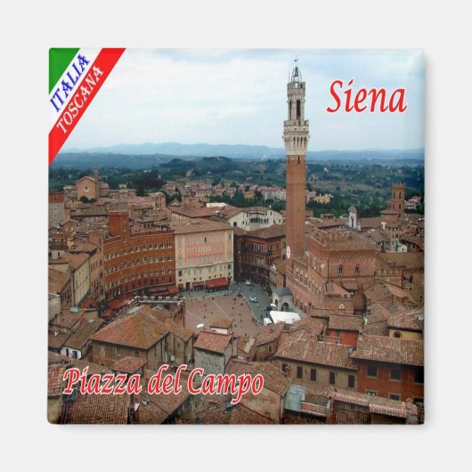 TSC056 SIENA, Piazza del Campo, Tuscany,冷蔵庫 マグネット (正面)