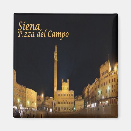 TSC057 SIENA, Piazza del Campo By Night,冷蔵庫 マグネット (正面)
