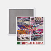 TSC060 SIENA, the Palio Mosaic, Tuscany,冷蔵庫 マグネット (正面/裏面)