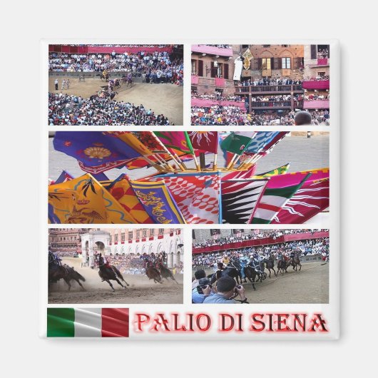 TSC060 SIENA, the Palio Mosaic, Tuscany,冷蔵庫 マグネット (正面)