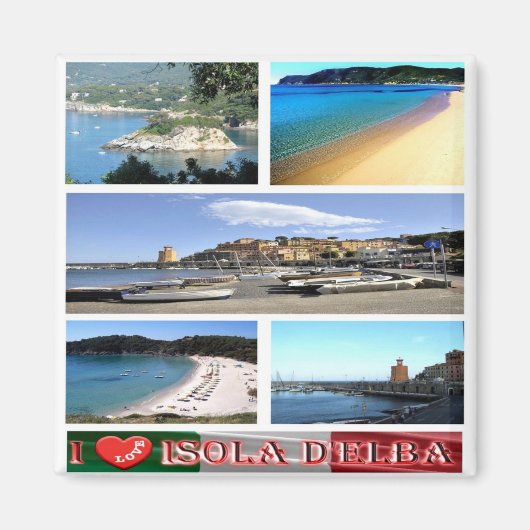 TSC067 ELBA ISLAND I Love, Tuscany,冷蔵庫 マグネット (正面)