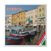 TSC074 PORTOFERRAIO ELBA島、トスカーナ州、 タイル (正面)
