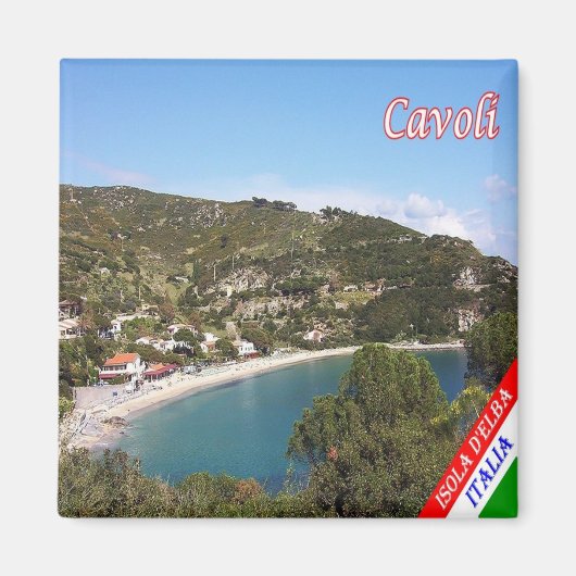 TSC083 CAVOLI、ELBA島、トスカーナ、冷蔵庫 マグネット (正面)