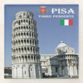 TSC096 LEANING TOWER of PISA, Tuscany,  ガラスコースター (正面)
