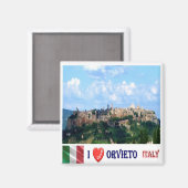 TSC103 ORVIETO I Love, Tuscany，イタリア，冷蔵庫 マグネット (正面/裏面)