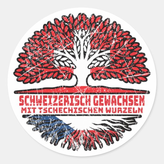 Tschien Tscechhhich Schweizer Schweiz Baum ラウンドシール (正面)