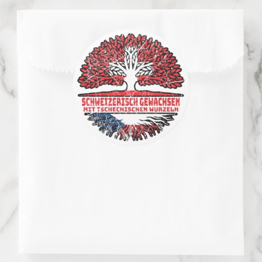 Tschien Tscechhhich Schweizer Schweiz Baum ラウンドシール (バッグ)