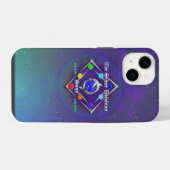 TSDS: 命と愛のロゴ 青と緑 iPhoneケース (裏面横)