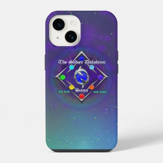 TSDS: 命と愛のロゴ 青と緑 iPhoneケース (裏面)