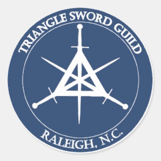 TSGシールステッカー、大（青は白） ラウンドシール (正面)