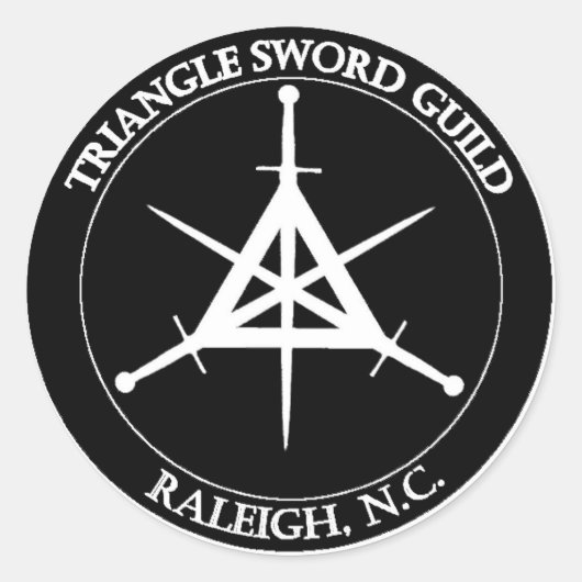 TSGシールステッカー、大（黒は白） ラウンドシール (正面)