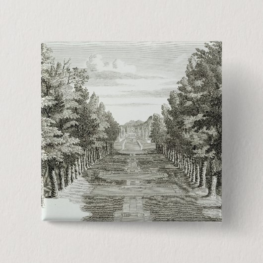 Tshehar-Bagh、イスファハンのfromの庭はDUを航海します 缶バッジ (正面)